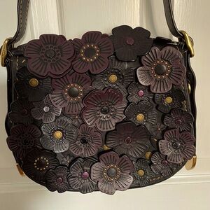 COACH TEA ROSE SADDLE BAG, Style 38915 1941 COLLECTION - Crossbody